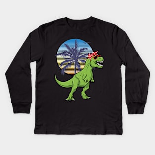 AuntieSaurus Dinosaur T rex Dino Mothers' Day Auntie Saurus Kids Long Sleeve T-Shirt